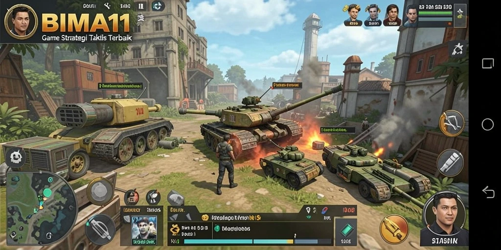 Tampilan gameplay BIMA11 dengan pertempuran strategi yang seru.