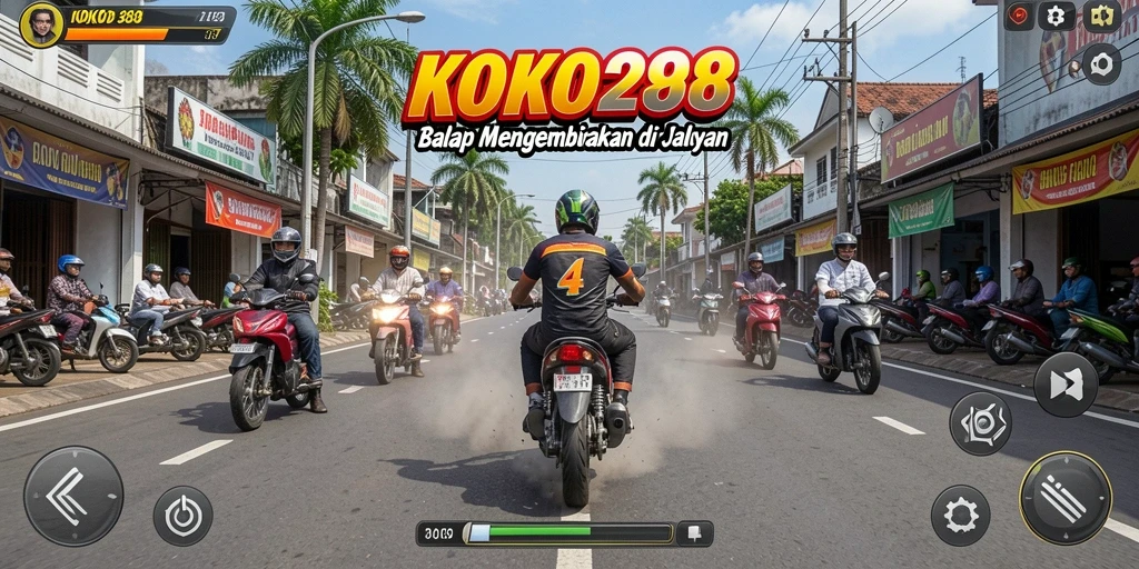 Tangkapan layar gameplay KOKO288 yang menunjukkan aksi balap seru.