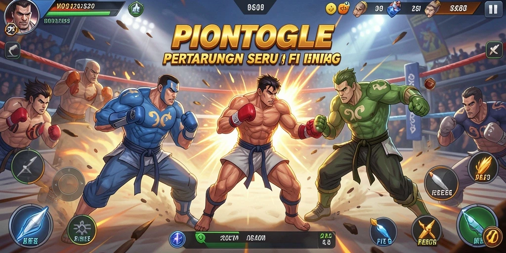 Screenshot menampilkan aksi pertarungan yang intens dalam PIONTOGEL.