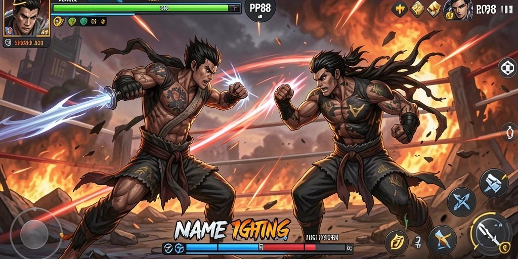Screenshot gameplay PP88 yang menunjukkan aksi pertarungan epik.